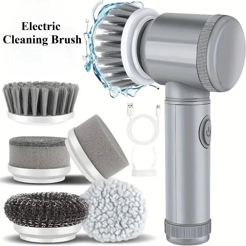 TRIOZ - Electric Spin Scrubber with 5 Replaceable Brush Heads