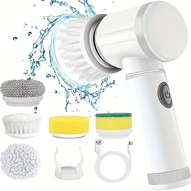 TRIOZ - Electric Spin Scrubber with 5 Replaceable Brush Heads