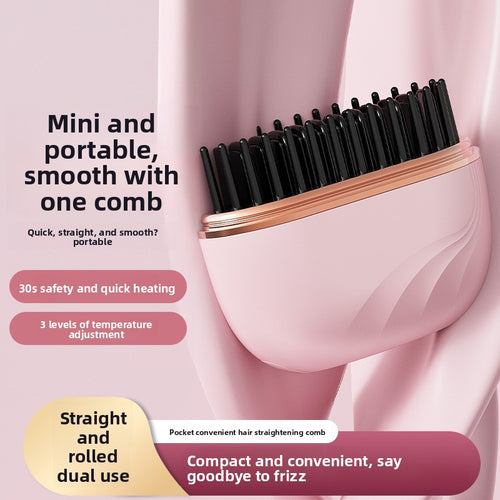 Mini Portable Cordless Hair Straightening Comb